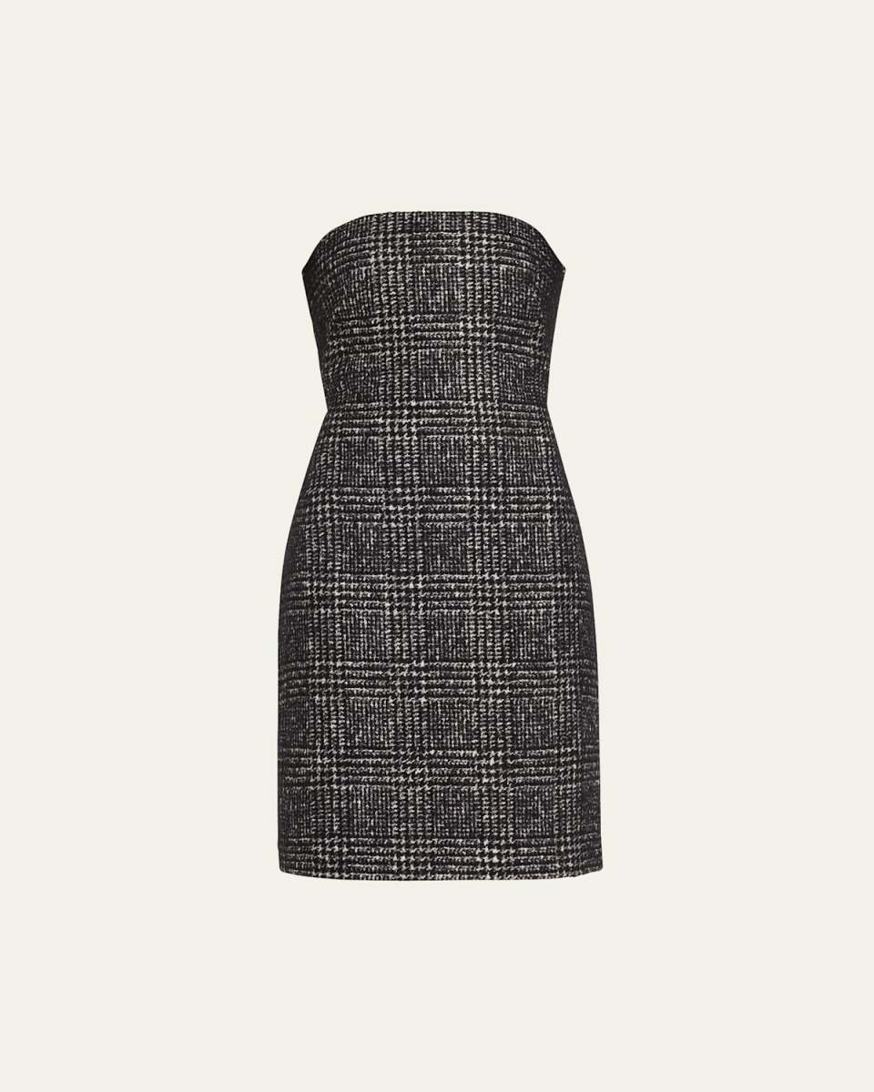 Strapless Houndstooth Sheath Dress